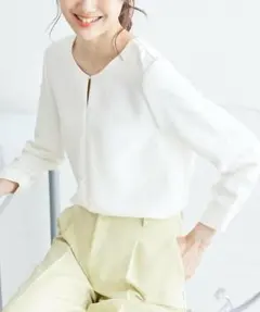 ロペピクニック【M】フロントホックブラウス　白　通勤通学　着回し　上品　きれいめ