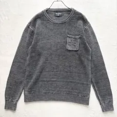 美品★BILLABONG クルーネック コットン ニットセーター ワンポケ Lのサムネイル