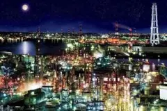 M13 四日市コンビナート/三重/工場夜景/日本の風景/アートパネル