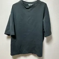 ユニクロ エアリズムコットンオーバーサイズTシャツ 緑 XL 5分袖