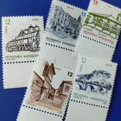 9605 外国切手 マケドニア 2008年 各地の風景や歴史的建造物 5種