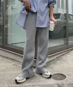 CIAOPANIC TYPY リブパンツ　グレーSサイズ