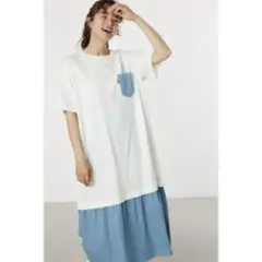 RODEO CROWNSデニムドッキングマキシワンピース