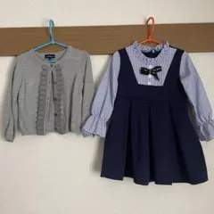 女の子 100 冠婚葬祭 入園式、卒園式 ワンピース、カーディガン セット