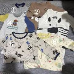 長袖　ベビー　ロンパース 6点セット　まとめ売り　　70cm
