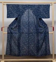 躾糸付未使用 夏着物 風通紗 155cm 紺 桔梗 正絹紬 夏衣 b414 - メルカリ