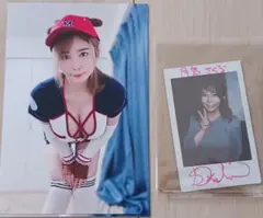 月島さくら　直筆サインチェキ他　写真3点