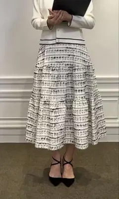 定価7.7万 NOLLEY'S フラッグリボンツイードジャケット＆スカート 38