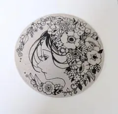 『まんまるカード　花』丸型　手描き　イラスト　オリジナル　一次創作　花