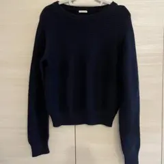 ネイビー リブ編み セーター XL