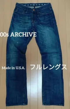 00s Archive★ USA製 濃紺 33 ボタンフライ フルレングスのサムネイル