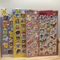 海外正規品ポケモン 立体 プクプクシール ぷっくり クッション 4枚セット C①