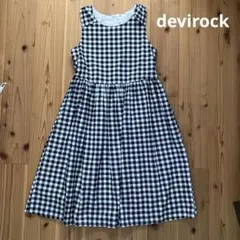 devirock ワンピース　黒×白　チェック　160cm　キッズ　ガール
