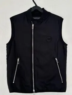 美品　EMPORIO ARMANI アシメ　ダブルジップ　中綿ベストジャケット