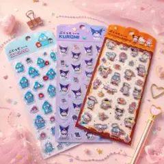サンリオ3枚セット　ぷくっとシール