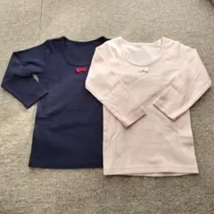 リボン付き長袖インナー　2枚セット