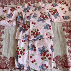 コンビミニ　浴衣　ワンピース　イチゴ柄　ピンク　サイズ90