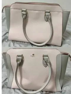 ピンクグレー レザートートバッグ　美品