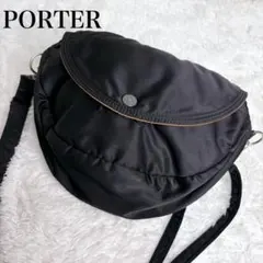 美品 PORTER タンカー 舟形 ショルダーバッグ 黒 吉田カバン サコッシュ