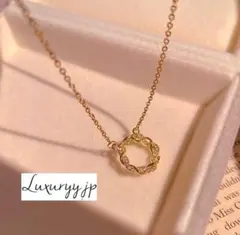 デザインフープ 人気★ サージカルステンレス 編み込ジルコニアダイヤ ネックレス