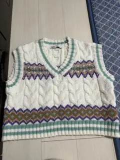 ZARA ケーブル編み ニットベスト M