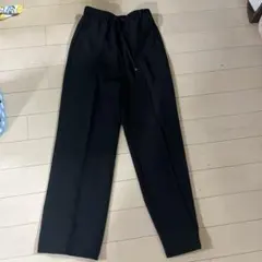 黒 ワイドパンツ ドローストリング