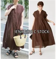 IENA取扱B.C STOCK キャミペチコート付きボイルタックワンピース 美品のサムネイル