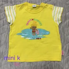 mini k ミニケー 半袖Tシャツ 90 イエロー 夏 女の子 レトロ 日本製のサムネイル