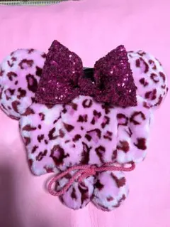 東京ディズニー 　ミニー ファンキャップ 　ヒョウ柄 レオパード柄 　ピンク