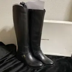 新品 アバハウス オゥバニスター ロング ブーツ レザー 本革 23 黒 牛革