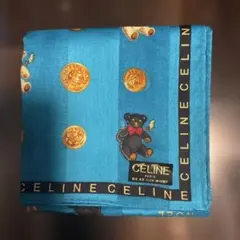 ①CELINE テディベア ハンカチ　ハンカチ　くま