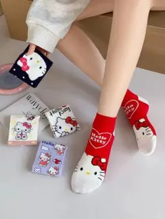 新品♡ハローキティ♡キャラクターソックス 靴下5足セット