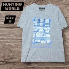 ハンティングワールド　半袖　Tシャツ　グレー　プリント　M　匿名配送のサムネイル