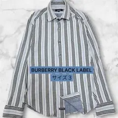 BURBERRY BLACK LABEL 長袖シャツ　ストライプ　グレー　L