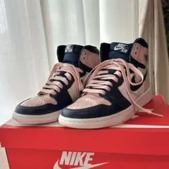 24.5cmNIKE Air Jordan 1 ピンク/ネイビー