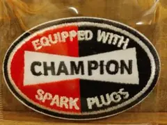 ワッペン　CHAMPION　プラグ　楕円　アイロン接着　カスタム　新品のサムネイル