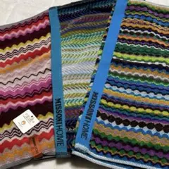 国産　MISSONI  タオルケット 新品未使用　レッド配色 ⭐︎国産 ミッソーニ MISSONI タオルケット レッド配色 - メルカリ