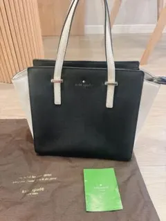 kate spade ケイトスペード ブラック×ホワイト バイカラーハンドバッグ