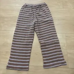 BREEZE リブボーダーワイドパンツ　130cm