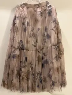 花柄プリーツロングスカート