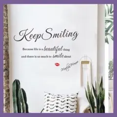 【即購入可】マリリンモンロー 「キープスマイル」 英字 モノトーンステッカー