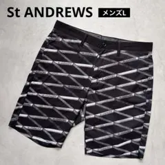 【未使用】定価1.8万 St ANDREWS パームリーフプリントショートパンツ 未使用】定価1.8万 St ANDREWS パームリーフプリントショートパンツ