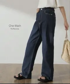 HUG.U ワンウォッシュ ストレートデニム