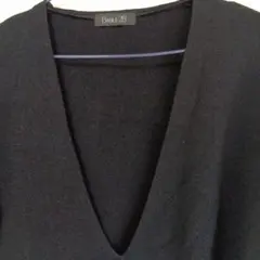BASILE28 黒 Vネック 長袖 トップス ニット チュニック