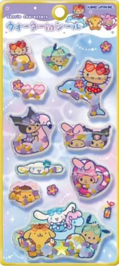 サンリオキャラクターズ 水族館シール サンリオウォーターインシール　日焼けキティ