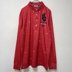フィラゴルフ　長袖　ポロシャツ　レッド　ゴルフ　スポーツ　カジュアル　M