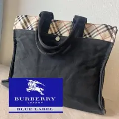 【BURBERRY】バーバリー　バッグ　ハンドバッグ　ノバチェック　ブラック