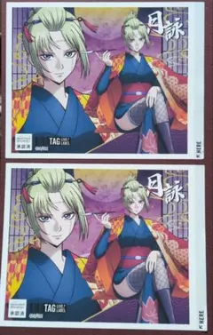 銀魂 自販機 ステッカー 月詠 ラベル缶 2点セット