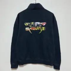 JERZEESハーフジップスウェット　スクール系　グッドデザインプリント