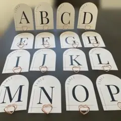 【結婚式】テーブルナンバー A-P セット＋スタンド16個付き